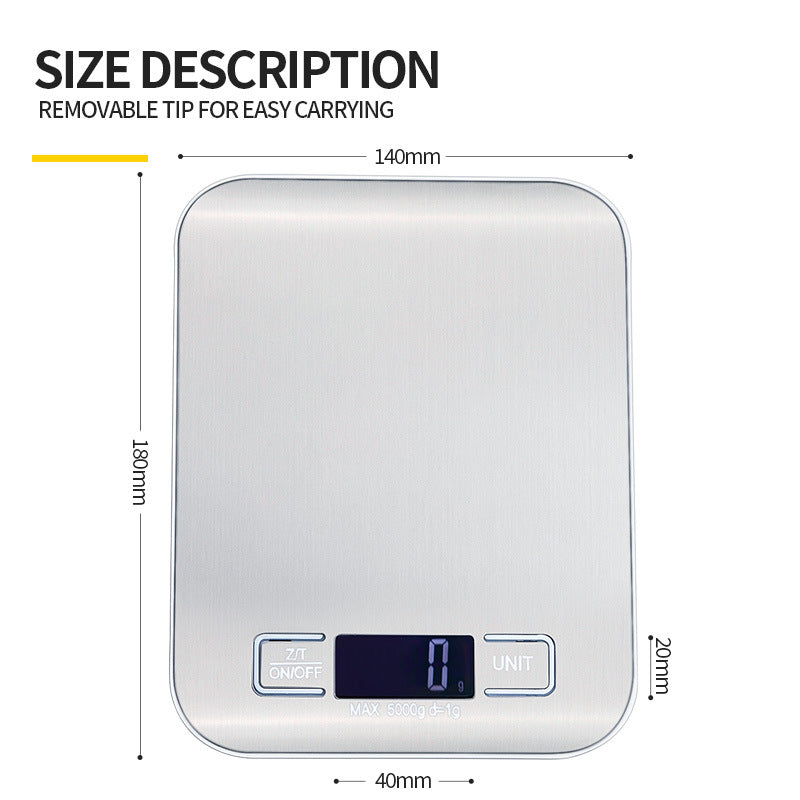 Digital Scale-Waterproof And Moisture-Proof Stainless Steel Electronic Scale One-Click Peeling