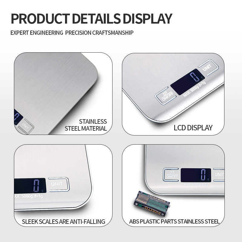 Digital Scale-Waterproof And Moisture-Proof Stainless Steel Electronic Scale One-Click Peeling