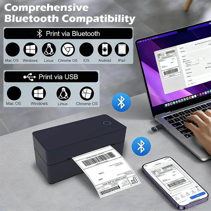 Thermal Shipping Label Printer 4x6 Support Android Mac iPhone Windows,Ebay,Etsy,Shopify,Vinted,Royal Mail - Shipping Label Printer